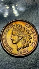 1907 Indian Head Cent 1c Penny Coin Uncirculated, Red amazing penny