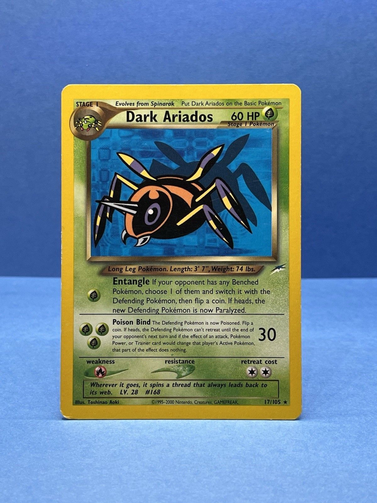 Pokemon TCG Dark Ariados Neo Destiny Card 17/105 Regular Rare LP