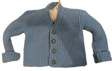 Baby Blue Cardigan Sweater Button Infant long sleeves Vintage