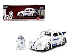 Jada 1:24 Star Wars R2-D2 and 1959 Volkswagen Drag Beetle – White – Hollywood...