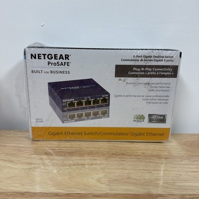 NetGear ProSafe GS105 5-Port Gigabit Desktop Switch ~ Sealed Package