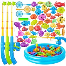 Magnetic Fishing Pool Toys Game for Toddlers 3-5 4-8, Water Table Bathtub wit...