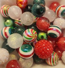 Christmas Mix - Acrylic Beads - 16mm Mix Pack Of 50 