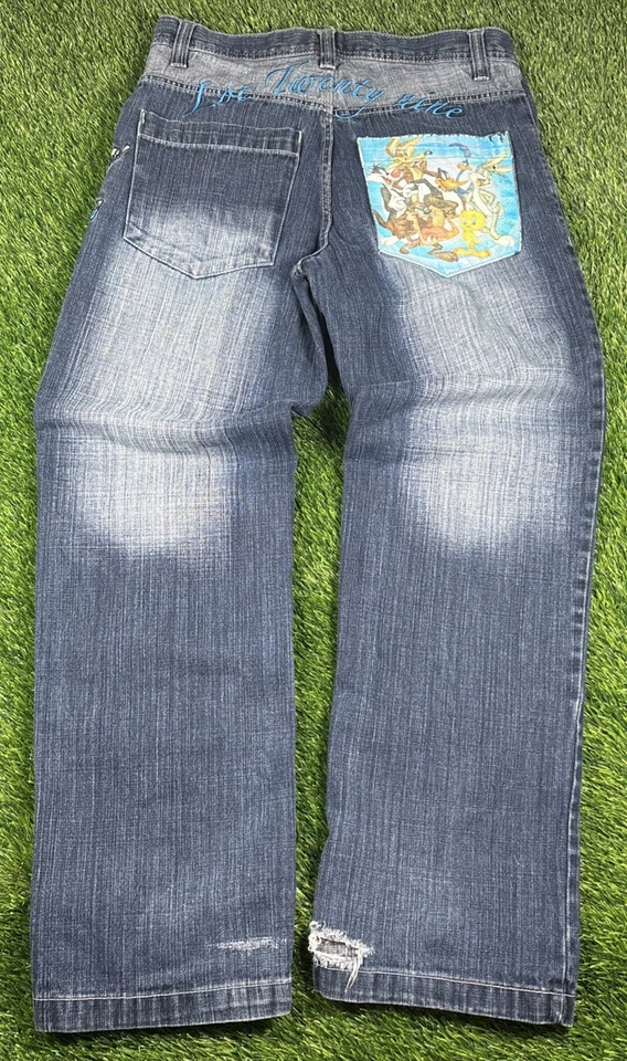 VTG LOT 29 Jeans Mens 32 x 32 Baggy Looney Tunes Embroidered Skater Y2K Street - Image 3 of 4