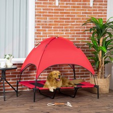 48" x 36" Elevated Portable Dog Cot Cooling Pet Bed with UV Protection Canopy S