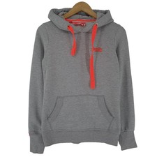 Superdry Pullover Hoodie Grey Cotton Hooded Sweatshirt Hood Women Me1 Size S