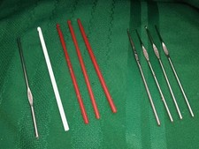 Vintage Lot of 9 CROCHET HOOKS Various Sizes METAL  PLASTIC Boye