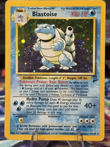 BLASTOISE Base set 2 holo MP. Swirl