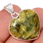 Heart - Natural Rare Green & Blue Kyanite Mix 925 Silver Pendants CP75885