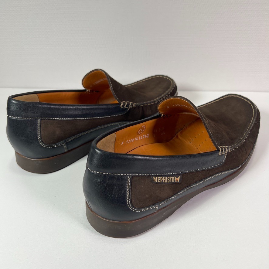 Mephisto Cool-Air Genuine Leather Brown Suede Slip-On Loafers