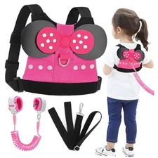  Toddler Harness Leash, Cute Kids Leash + Rose Pink/Girls,Rose Pink Wrist Link