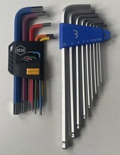 AMTOVL 9-TEILIGES Sechskantschlüssel-Set metrisch 1,5-10 m Inbus-Set (Farbcode) + CR-V 9-teilig Kugelkopf