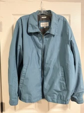 Mens Perry Ellis Portfolio Microfiber Blue Lightweight Lined Jacket -XXL
