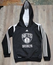 Adidas Brooklyn New York Nets Basketball Black Hoodie Youth Small (8)