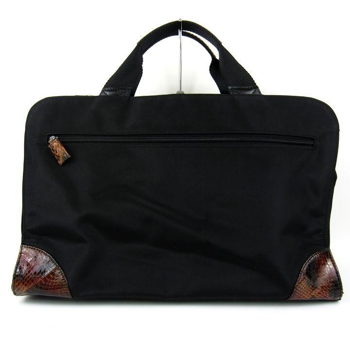 USED BAG Python Leather Genuine Leather Business … - image 2