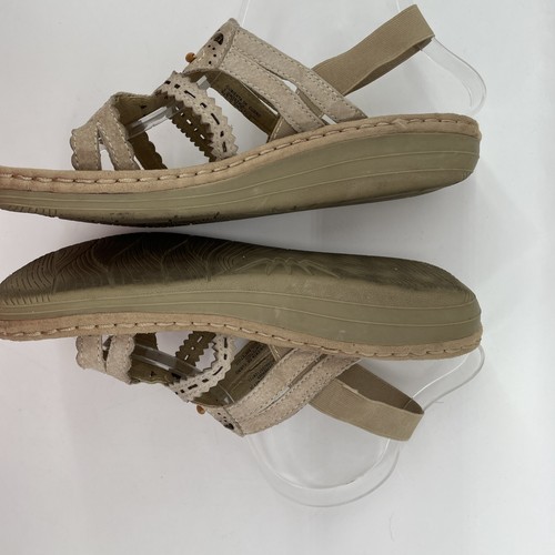 Earth Spirit Gelron Sandals Women's 9 Beige Comfort Strap Beaded Hippie Boho - Picture 4 of 10