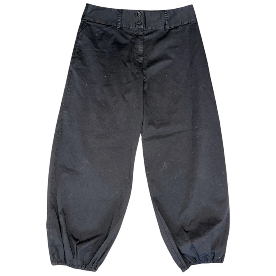 Женские эластичные брюки-манжеты Nili Lotan 12 цвет черный с высокой талией на воздушном шаре - Изображение 2 из 4