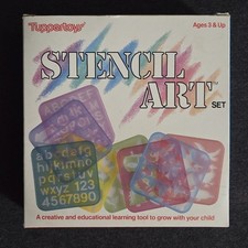 Vintage Tuppertoys Tupperware Stencil Art Set 8 Stencils 1987 Lightly Used