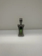 Lia Sophia "Greek Isle" Green Faceted Pendant Slide 2" long Very Good Condition