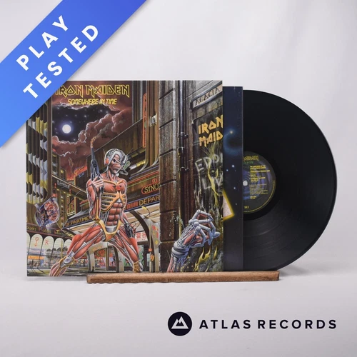 Iron Maiden Somewhere In Time A3 B2 LP Album Vinyl Record EMC 3512 EMI - NM/EX