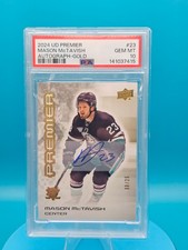 2024-25 Upper Deck Premier Autograph GOLD Mason McTavish /25 PSA 10 #23