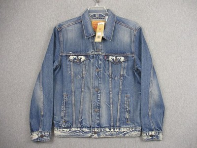 Levi's Denim Jacket Mens Large Blue Distressed Button Front 72334-0140