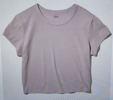 Uniqlo Ultra Stretch AIRism Cropped T-Shirt PINK long sleeve NWT XS