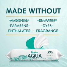   Pampers Aqua Pure Baby Wipes   672 Wipes 12 Flip-Top Packs   99 Water .