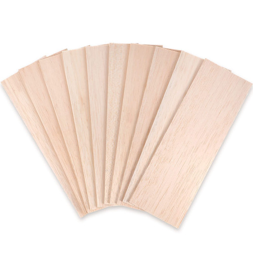 10 Pack Balsa Wood Sheets 12 x 4 Inches Unfinished Wooden Board Wood Sheets f...