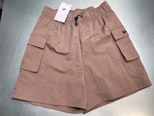 New Nike Woven Nylon High Rise Shorts Womens EXTRA SMALL Loose Cargo Plum Mauve - 第 1/12 張圖片