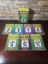 Lot of 7 Diary of a Minecraft Zombie Books Books 1-6 & 9 (Scholastic)