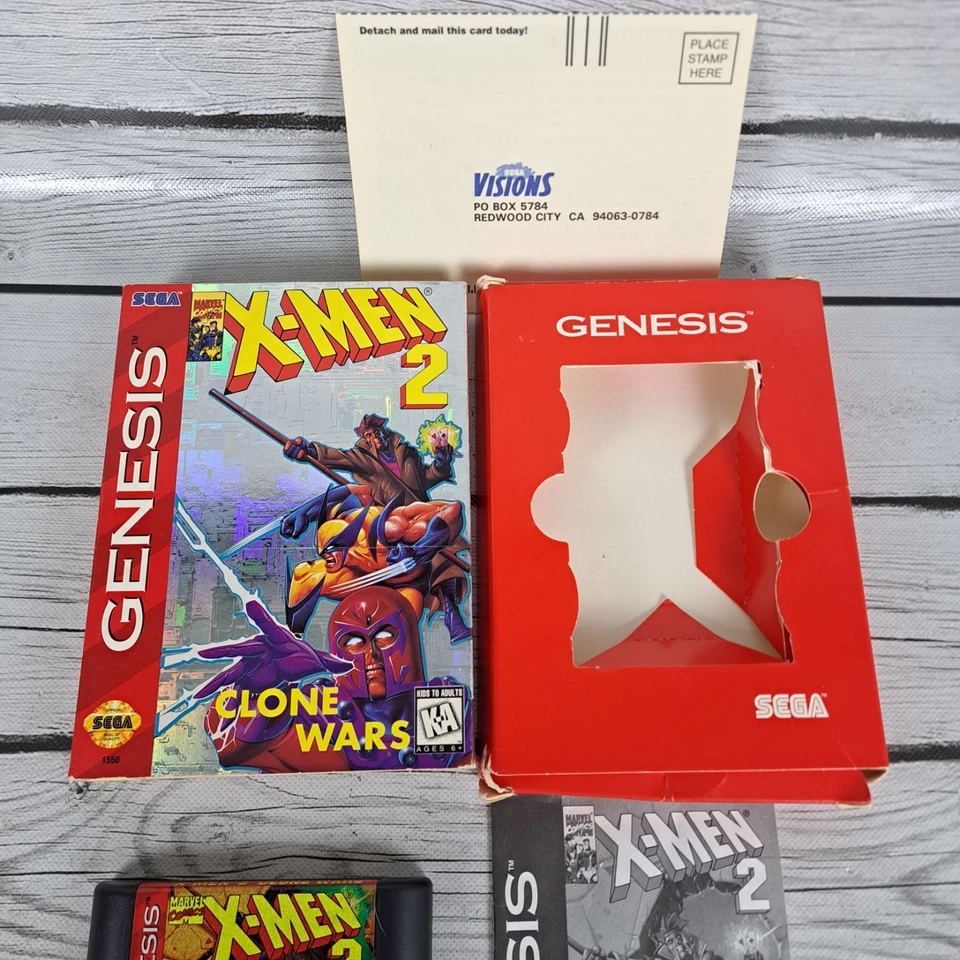 Sega Genesis Game X-men 2 Clone Wars Complete In Box Holo & X-Men Cart Only - Image 2 of 4