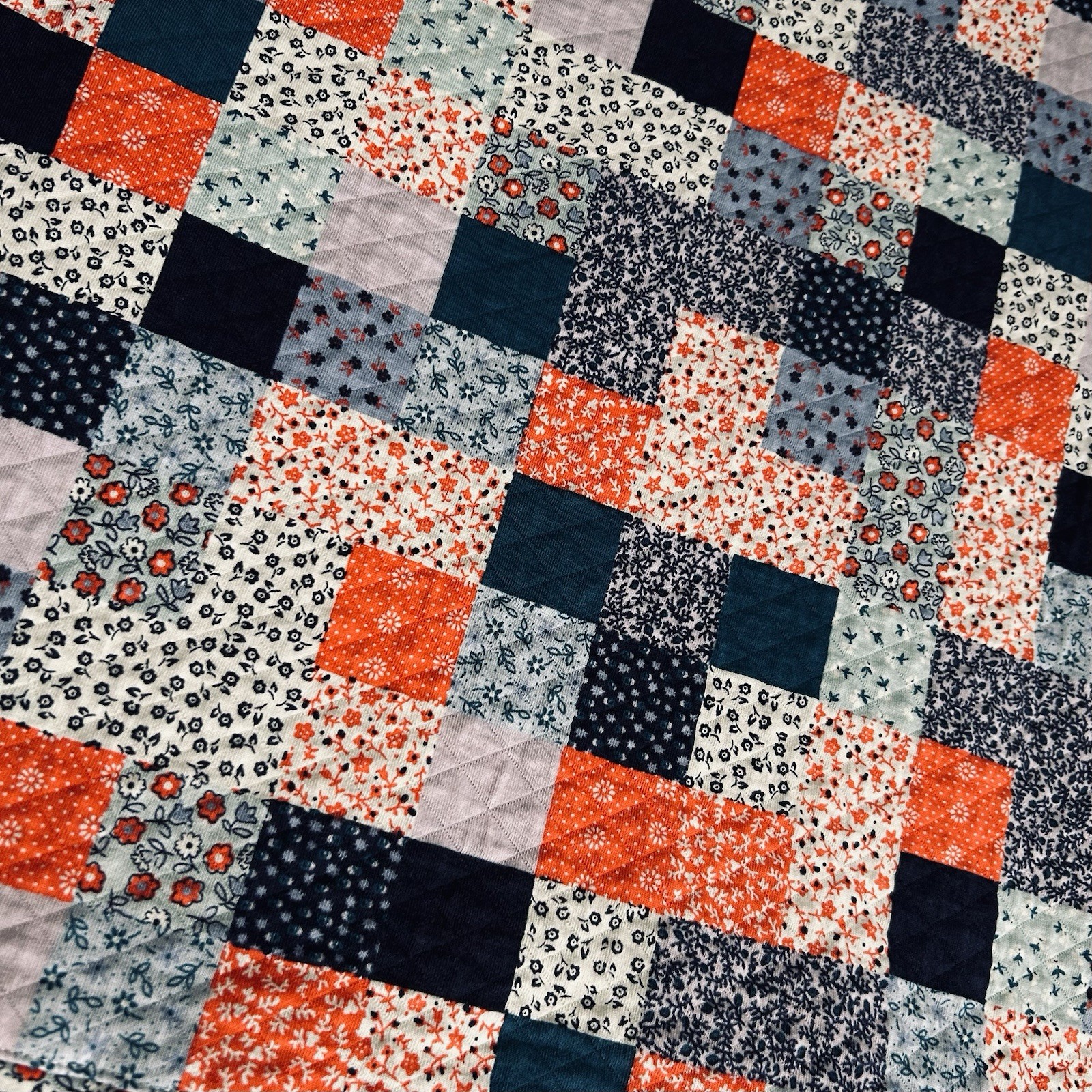 Lands End Quilted Patchwork Sweatshirt Womens L F… - image 8