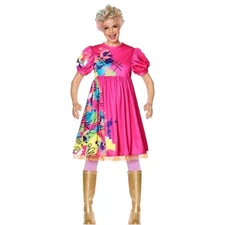 InSpirit Women's Weird Barbie Pink Dress Halloween Costume Dress Up Small  (4-6)