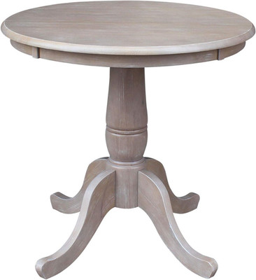 30'' Round Parawood Pedestal Dining Table - Easy Assembly for Home Use