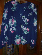Banana Republic blue floral long sleeved top size L