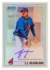 T.J. McFarland  2010 1st Bowman Chrome #476/500 Autograph Rookie Card. COA