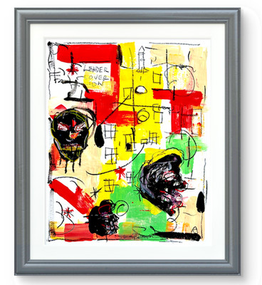 Abstract Art ''Urban Life'' Original Acrylic 18x24 inch Painting on Gallery Paper