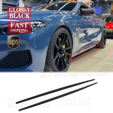 For BMW 8 Series G14 G15 M850i 840i 2019-2024 Glossy Black Side Skirt Extension