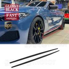 For BMW 8 Series G14 G15 M850i 840i 2019-2024 Glossy Black Side Skirt Extension