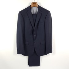 Carl Gross Suit Mens Size 90 Jacket 94 Pants Blue Striped Super 110 Wool
