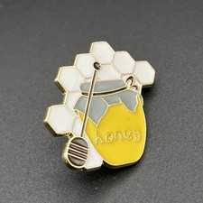 Honeycomb Honey Bees Cute Enamel Lapel Hat Pin