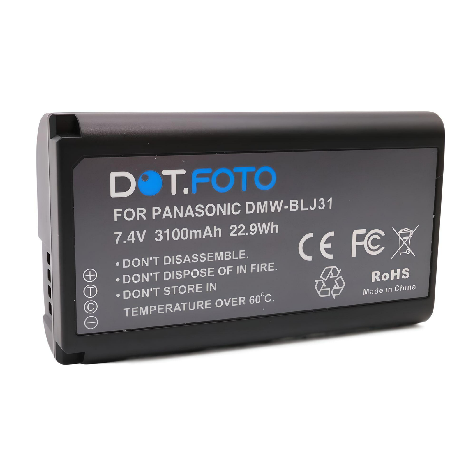 DMW-BLJ31 3100mAh 22.9Wh Premium Battery for Panasonic Lumix DC-S1 DC-S1R DC-S1H