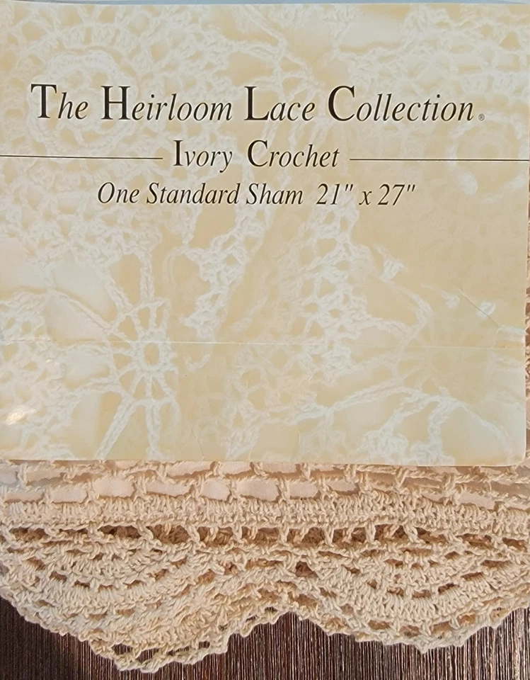 The Heirloom Lace Collection 21"x27" Marfil Crochet Shams Foto 3 de 4