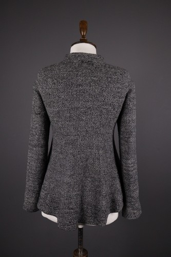 HANNES ROETHER grauer Woll Strick Tweed Mantel Jacke Größe L - Bild 3 von 11