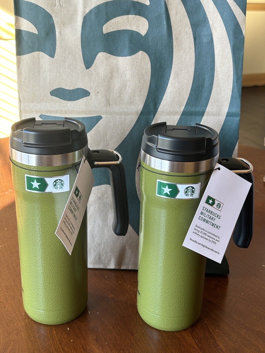 Two Starbucks Stanley Army Military Commitment Stainless Steel