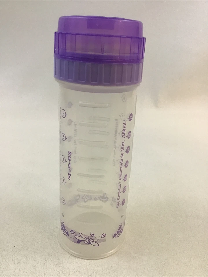 Bolsa Playtex Biberón Púrpura Claro Gotas 8 Onzas Tapa Pezón De Colección 2005 Foto 4 de 4