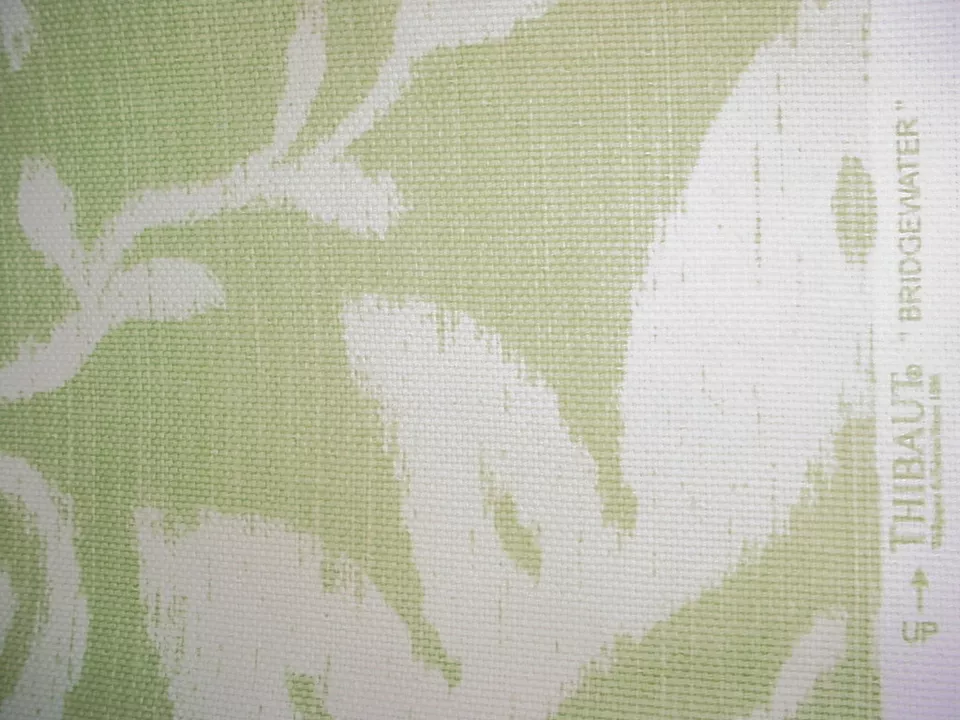 4-1/8Y Thibaut F8159 Bridgewater Damask Green Floral Drapery Upholstery Fabric - Image 3 of 4