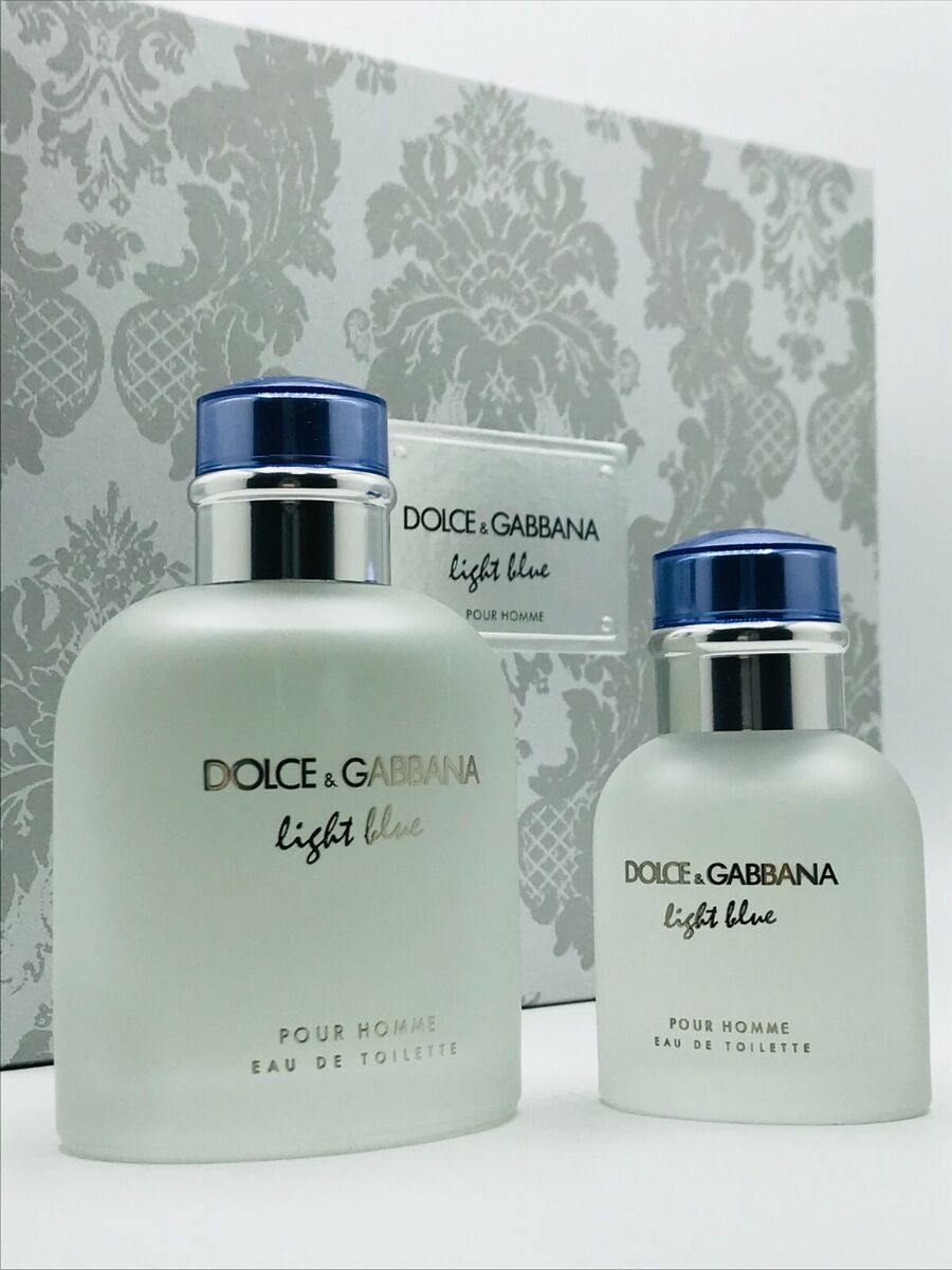 Dolce & Gabbana Light Blue 2pc Set Men Cologne Spray 4.2 oz