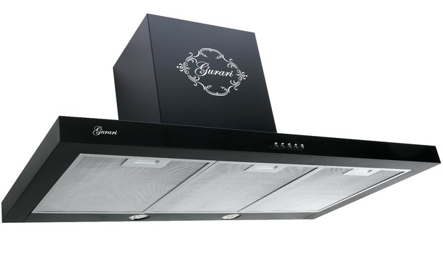 Gurari Dunstabzugshaube 90 cm 1000m³/h Flachpanell Wandhaube Schwarz LED Haube Gurari Dunstabzugshaube 90 cm 1000m³/h Flachpanell Wandhaube Schwarz LED Haube